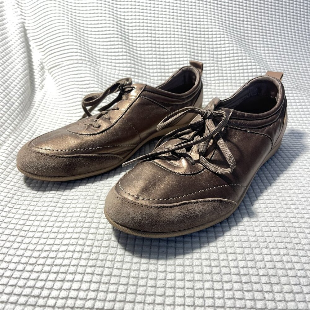Vionic‎ Willa Sneakers Women 9.5 Bronze Metallic Leather Orthaheel 555WILLA - Picture 3 of 9